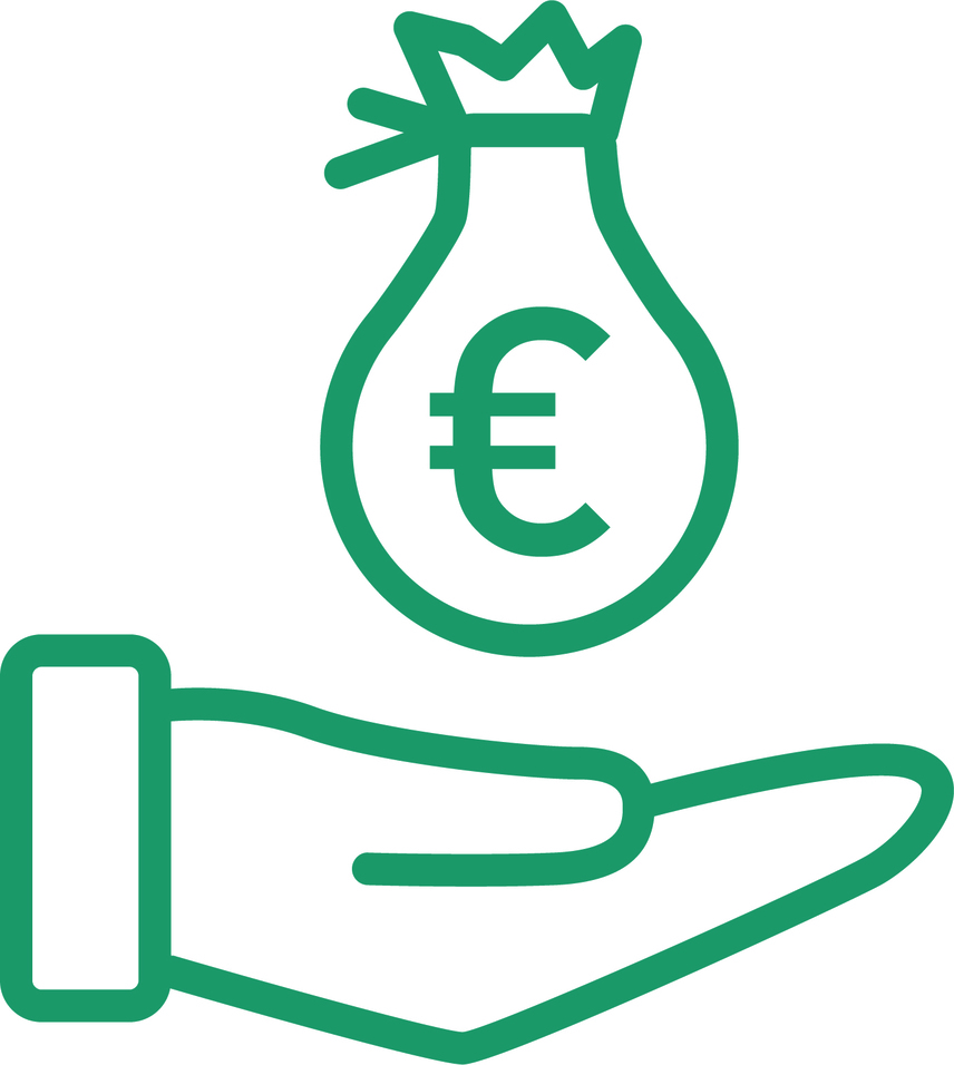 Piktogramm für empfangene Finanzmittel